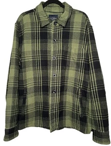 Lucky Brand Men's Heavy Flannel Shirt Jacket Sz XL Shacket Plaid Hunter Gorpcore - Picture 1 of 5