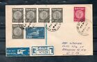 Israel Scott #C6 1st Airmail and #38, #41 Coins on Cover Sent to NY!!