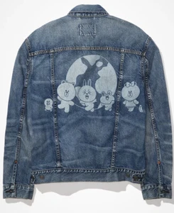 American Eagle x Line Friends Jean Denim Trucker Jacket Small - Picture 1 of 7