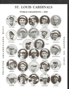 Álbum de fotos del 50 aniversario de la reunión de los Cardenales de San Luis campeones del mundo 1926 - Imagen 1 de 5