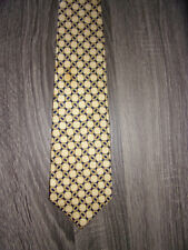 Club Room Mens Silk Necktie Tie Classic Yellow & Blue NY Designed Made in USA