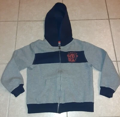 Chaps Boy Blue and Gray Bulldog Dog Patch Jacket Full Zip Up Hoody Coat Size M 6 - Image 1 of 4