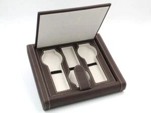 Porta-Orologi da 3 Posti Elegante WATCH BOX Pratico IDEA Regalo Nero o Marrone - Imagen 1 de 5