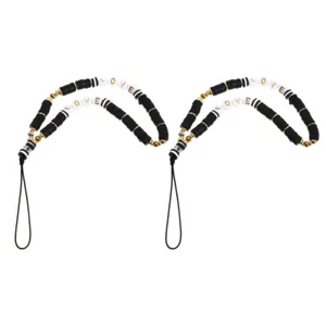 2 Pcs Mobile Phone Bracelet Lanyard Lovers Charm Cord Cellphone Beaded - Zdjęcie 1 z 12