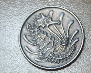 1967 Singapore 10 Cents Crowned Seahorse - Picture 1 of 2