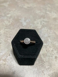 10ct Rose Gold Diamond Cluster Ring Size O MHJ. - Picture 1 of 6