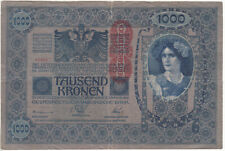 Banknote*ÖSTERREICH*1000 Kronen 2.1.1902 (1919)*mit Aufdruck DÖ*P.59*Bitte lesen