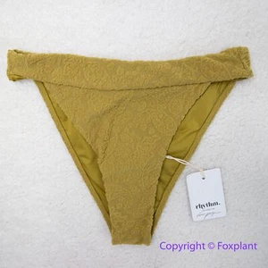 NEW Rhythm.X Free People Paisley Hi String Bikini Bottoms size S Pistachio - Picture 1 of 11