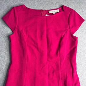 Ann Taylor Loft Drop Waist Dress Women's 0 Cap Sleeve Boat Neckline Stretch NWT - Picture 1 of 9