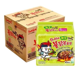 Samyang Jjajang Hot Chicken Buldak Ramen Spaghetti Istantanei Halal 140g (Confezione da 40) - Foto 1 di 6