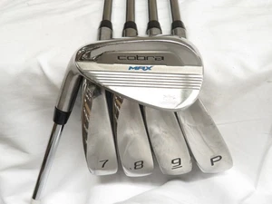 Used LH Cobra Max Iron Set 7-PW,GW Cobra Max Regular Flex Steel Shafts - Picture 1 of 8