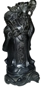 Figura Rey Dragón Chino Espadachín con Cabeza de Dragón, Carpa. Serpiente. Negro. 7 pulgadas - Imagen 1 de 12