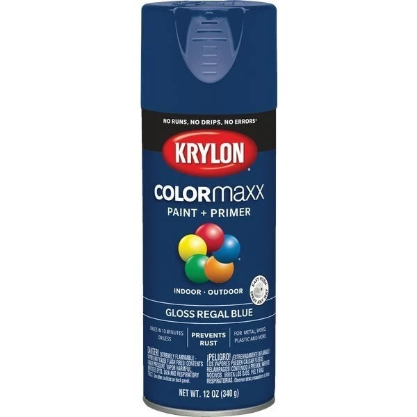 3 Krylon ColorMaxx 12 OZ Pintura en aerosol brillante, azul real modelo: K05535007 Foto 1 de 1