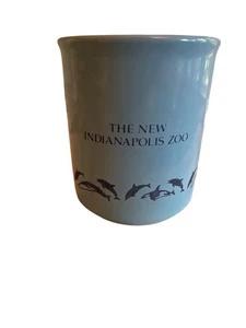 The New Indianapolis Zoo Gedenktasse Delfin Made In England Blau Keramik - Bild 1 von 5