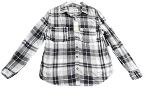 Camisa C&C California Franela Abotonada Mediana Cuadros Gris Crema Suave - Imagen 1 de 11