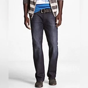 Express Kingston Classic Fit Boot Herren Dunkelblau Jeans 34x32 100% Baumwolle - Bild 1 von 7