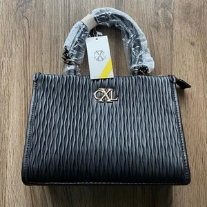 CXL by Christian Lacroix Normandy Ruching Satchel with Crossbody Strap Black - Picture 1 of 15
