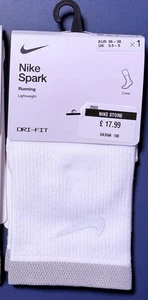 Nike SPARK Lightweight Crew Running Gym White Socks DA3584-100 UK size  3.5 - 5 - Picture 1 of 6