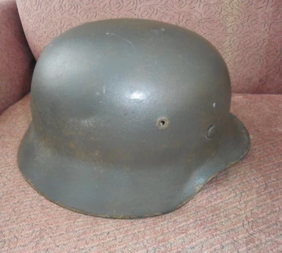 Original WWII German Helmet Shell and Repro Liner Wehrmact Stahlhelm. - Image 1 of 4