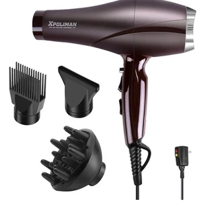 Secador de pelo 2000 vatios, secador de pelo iónico negativo con difusor concentrador co... - Imagen 1 de 6