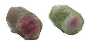 32,9 Gramm 164,50 Karat 2 Wassermelonen Turmalin grobes Exemplar Kristall Edelstein CS480 - Bild 1 von 4