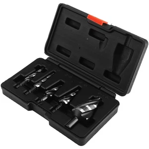 5pcs Step Drill Bit Set 4-Flute Taper Hole Expansion Cutter 1/4"-3/4", 1/8"-1/2" - Picture 1 of 17