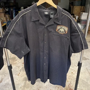 HARLEY-DAVIDSON MOTORS STRIPED PERFORMANCE MEN'S 3XL BLACK SHORT SLEEVE SHIRT! - Picture 1 of 4