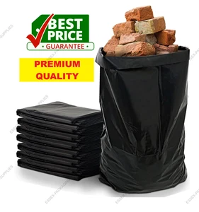 Black Rubble Sacks Builders Rubbish Waste Heavy Duty Strong Bags Bulk Large - Picture 1 of 8