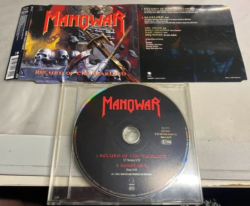 MANOWAR - ´´RETURN OF THE WARLORD / WARLORD(LIVE)´´ - RARE 2 TRACK MCD 1996 - Bild 1 von 1