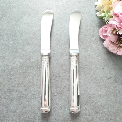 Cuchillo de mantequilla Christofle Malmaison 2 piezas cubiertos plateados excelente Foto 1 de 4