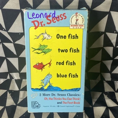 Dr. Seuss VHS Tape Beginner Book Video One Fish Two Fish Red Fish Blue Fish - Image 1 of 4