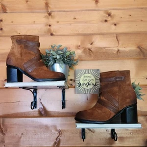 Stivaletti Miz Mooz Jalissa pelle brunita nocciola tacco imbracatura zip taglia 41 - Foto 1 di 11