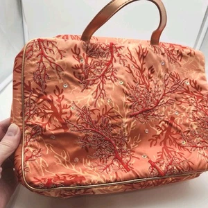 Bath and Body Works Vintage Travel Toiletry Cosmetic Bag Embroidered Sequined  - Picture 1 of 17