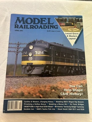 Model Railroading Magazine April 1995 Locust Grove Western Layout Wiesner - Image 1 of 2