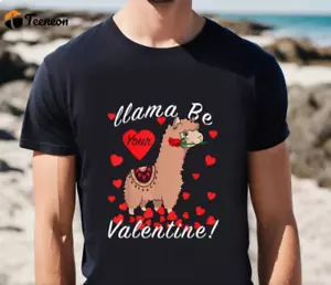 Cute Llama Valentines Day Shirt – Be Your Valentine & Look Adorable! - Picture 1 of 5