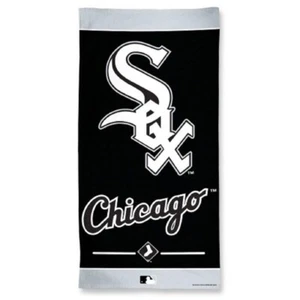 MLB Chicago White Sox Vertical Logo Over Name Beach Towel 30"x60" by WinCraft - Picture 1 of 1