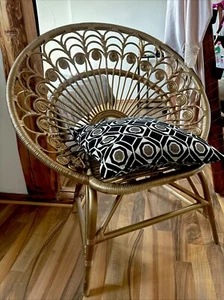 Sessel Im Vintage- Still Aus Rattan peacock maison du monde stuhl (Gold) - Bild 1 von 3