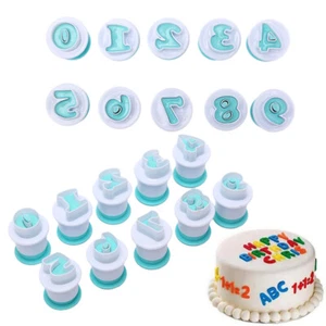 Cupcake Mold Cake Decorating Tools Alphabet Number Cookie Cutter Stamp Impress. - Picture 1 of 15