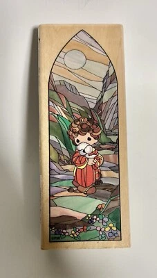 Sello de goma serie Capilla Precious Moments El Señor es mi pastor vitral Foto 1 de 3