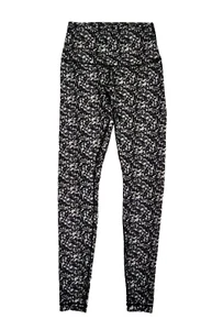 Lululemon Talla 4 Brillo Apretado Shimmy Brillo Negro/Blanco Largo Completo - Imagen 1 de 5