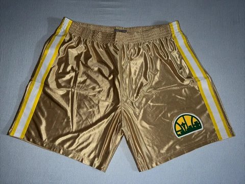 Mitchell Ness Seattle Supersonics Sonics 75th 💎 COLLECTION SILK Swingman SHORTS Cover