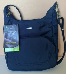 Travelon Anti-Theft Essential Messenger Bag Blue Style # 42457 @ - Picture 1 of 8