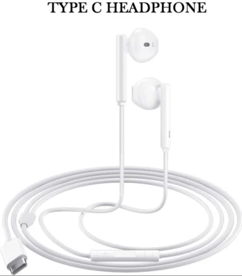 USB-C Type C Headphones Earphones with Mic For iPad Pro air 4th 5th Mini 6th  - Image 1 of 4