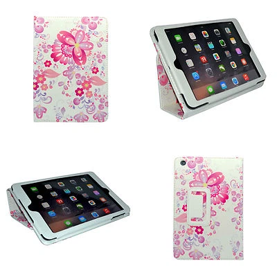 CASE FOR APPLE IPAD MINI WHITE MULTI COLOUR DOTS DESIGN PRINT PU LEATHER COVER - Image 1 of 4