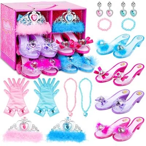 Girls Princess Dress Up Shoes and Jewelry Boutique Upgraded Princess Shoes an... - Picture 1 of 7