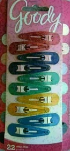 Goody Girl Bright Painted Colors Variety Metal Contour 22 Snap Hair Clips - Picture 1 of 2