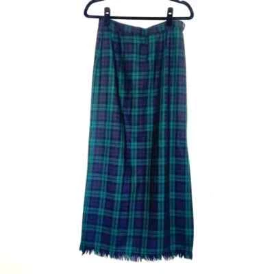 Rafaella юбка женщин 6 макси шерсти черный часы в клетку бахрома новый винтажный - Изображение 1 из 4