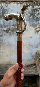 Walking Stick Cane Designer Brass Handle Wooden Vintage Stylish Gift Item - Picture 1 of 8