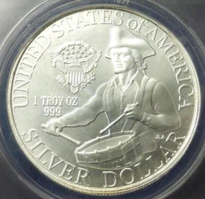 1992 Dan Carr Overstruck Silver Eagle Design, ANACS MS 69, Drummer Reverse - Picture 1 of 6