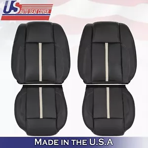 2011 2012 For Ford Mustang Gt Coupe 2 Top & 2 Bottom Leather Seat Covers Black - Picture 1 of 10